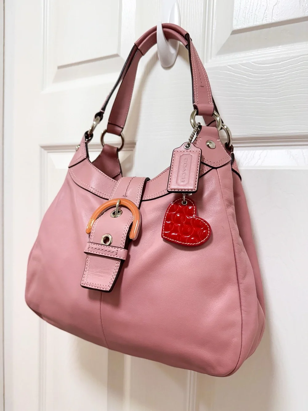Coach Lynn Buckle Hobo Shoulder Bag Bag Pink Leather Y2K